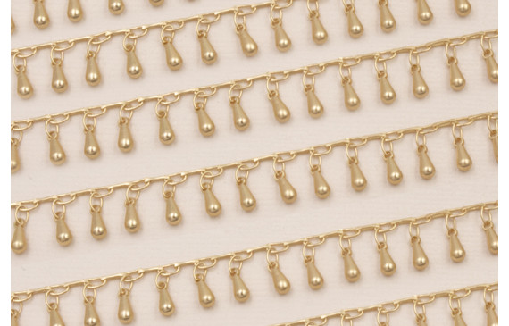 Cadena con Pivotes de 5mm Dorado Mate