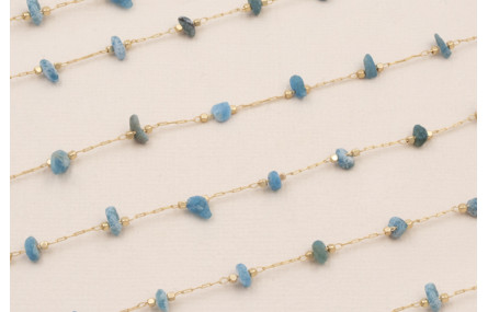 Cadena Dorado Mate Amatista 4-5mm