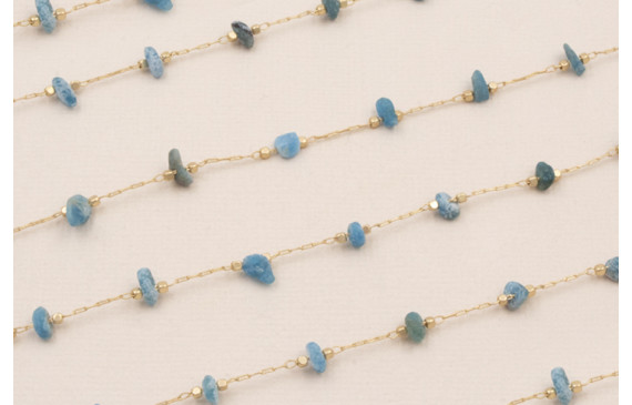 Cadena Dorado Mate Amatista 4-5mm