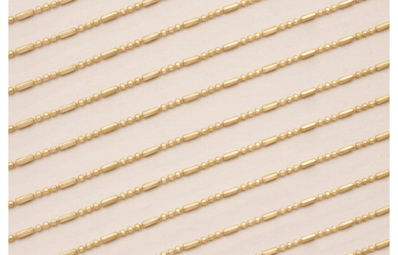 Cadena Bolas y Torpedos 1mm Dorado Mate