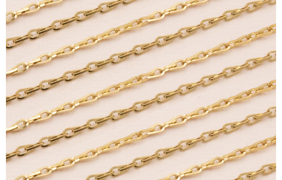 Cadena Acero elabón Gota zigzag 2mm Baño Oro