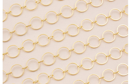 Cadena Aros de 8mm Baño Oro