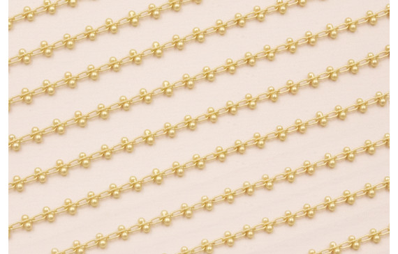 Cadena Entrelazada 2 bolas 3mm ancho Oro Mate