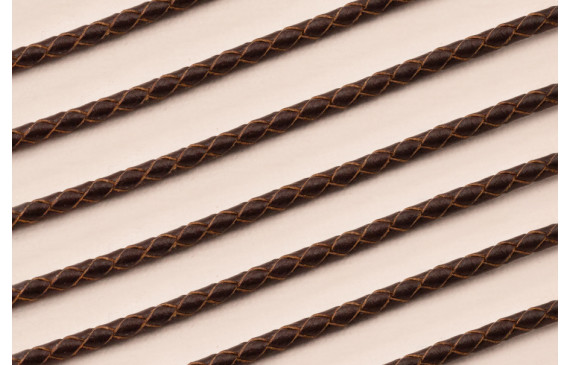 Cuero trenzado de 3mm Marrón