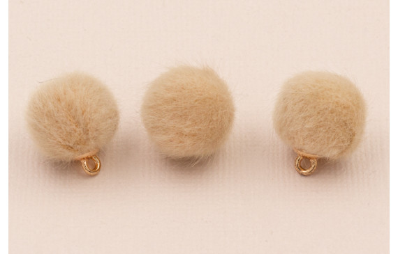 Bolita 16mm de pelo con gancho marrón