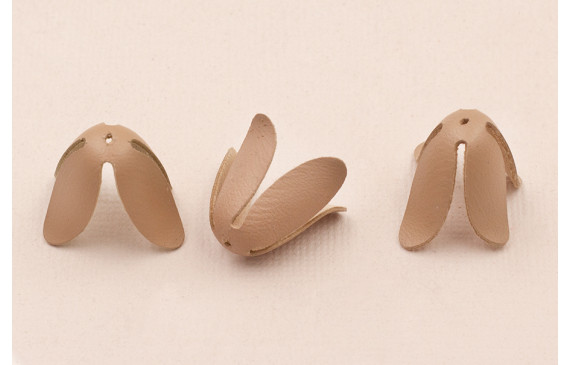 Campanilla Cuero 25mm alto blanco roto