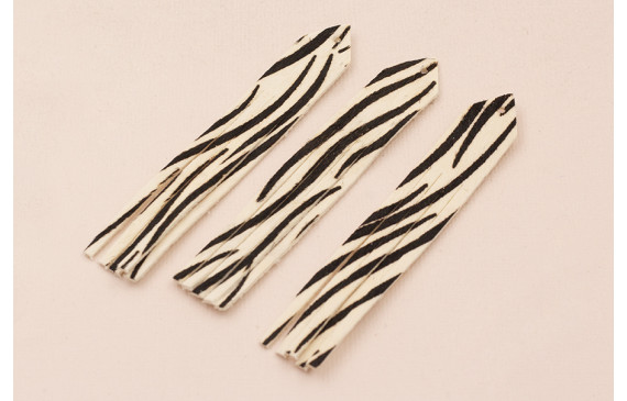 Fleco Piel tintada 92mm largo Cebra