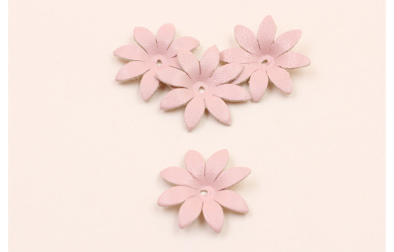 Flor Cuero 30mm Rosa