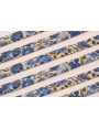 Lazo estampado bies 10mm Flores Azules