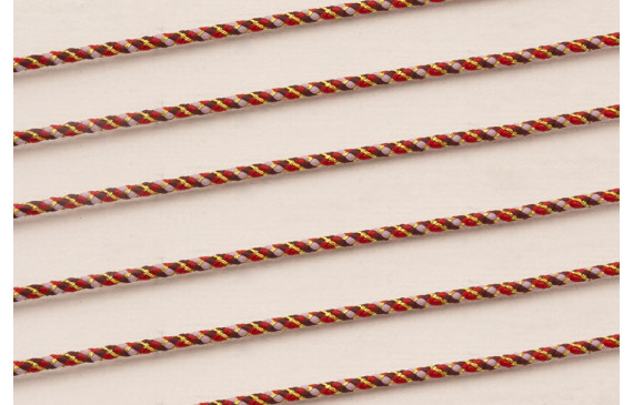 Driza 2mm Hilo Metálico Rojizo y Rosa