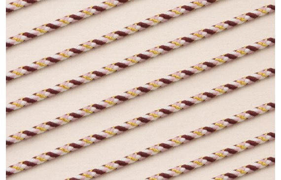 Driza 2mm Hilo Metálico  Rosa, Marrón y Blanco