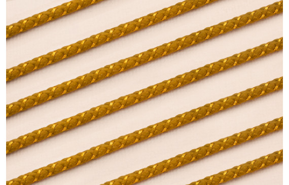 Cordón de 3mm color Pistacho con hilo dorado