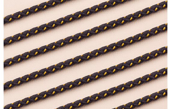 Cordón de 3mm Azul petróleo con hilo dorado