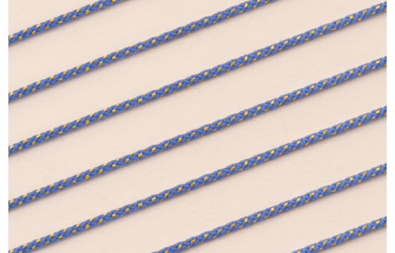 Cordón de 1,5mm con Hilo Dorado Color Azul
