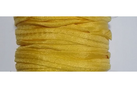 Cinta de seda Natural cosida 5-7mm Amarilla
