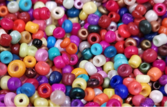 10 gramos de Abalorio cristal Multicolor