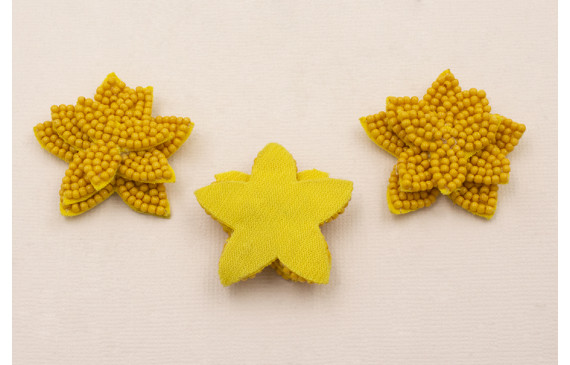 Flor Montada de 40mm diametro Amarillo Mostzaza