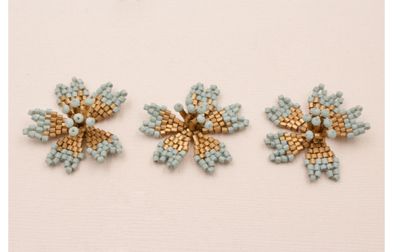 Flor Abalorio de 30mm diametro Agua y Cobre