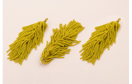 Fleco Cascada de Abalorio 80mm verde Pistacho