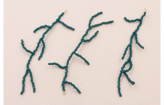 Rama Coral de Abalorio 11cms Azul turquesa