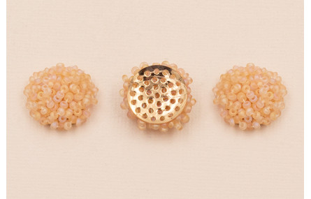 Disco de 20mm con abalorio engarzado color Arena