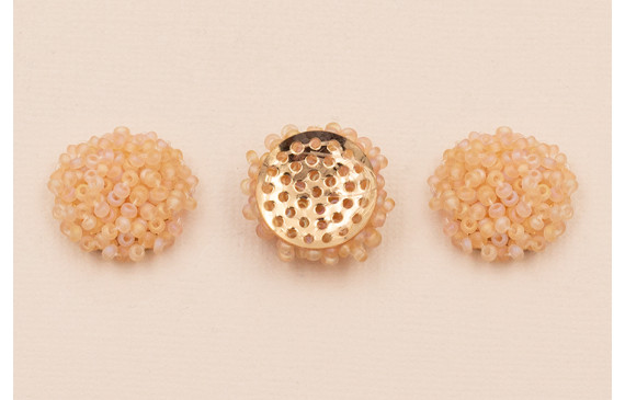 Disco de 20mm con abalorio engarzado color Arena