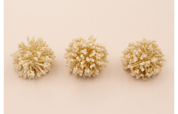 Bola Abalorio de 40mm color crudo y  Crema