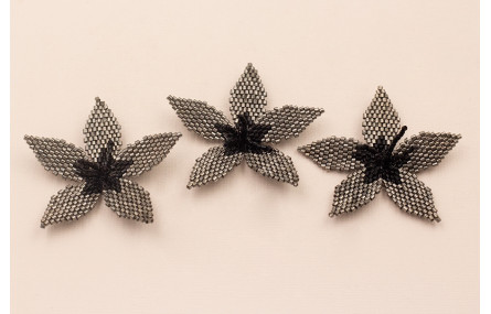 Flor Microtubos de 50mm Plata y Negro