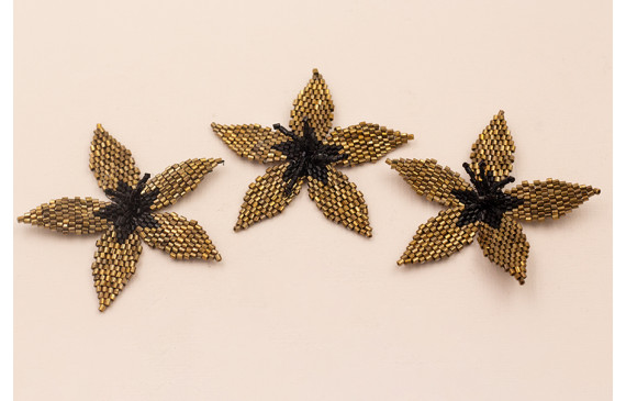 Flor Microtubos de 50mm Bronce y Negro