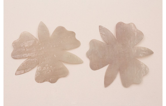 Flor de 80mm Beige traslucido rugoso