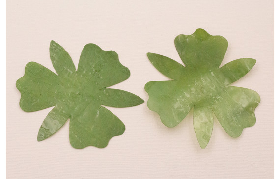 Flor de 80mm Verde traslucido rugoso