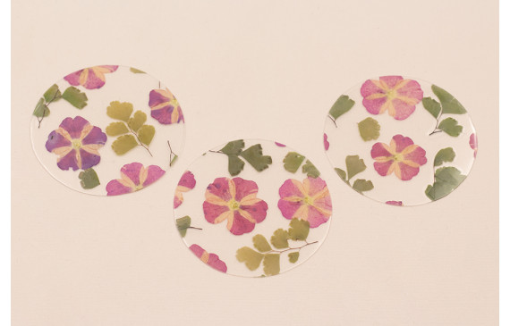 Lentejuela Disco 50mm con Flor Natural Granates