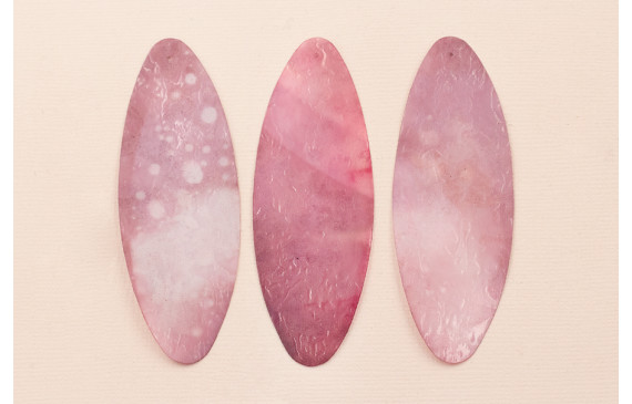 Lentejuela Ovalo 80*26 Malva transp con Textura