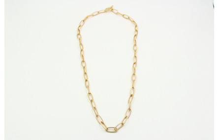 Collae sencillo de cadena eslabón ovalado estriado