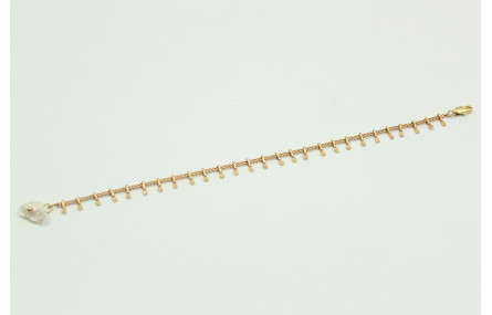 Pulsera sencilla de cadena con colgantes y perla a