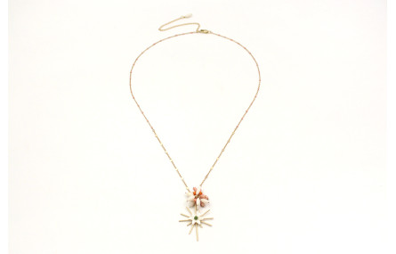 Collar largo con colgante de rayos y burruño de se