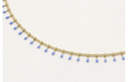 Collar cadena cerillas azules y cadena eslabón con
