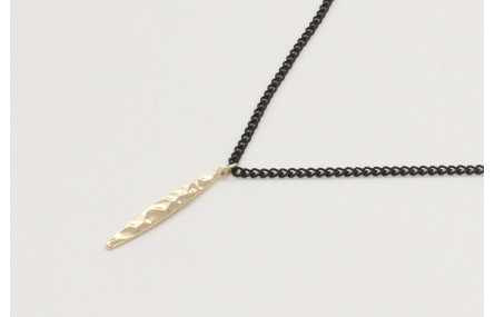 Solitario cadena eslabón negro mate con colgante l