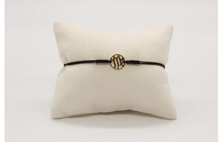 Pulsera nudo serpiente negro con signo del zodiaco