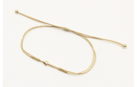 Pulsera nudo serpiente dorado con flecha dorada. E