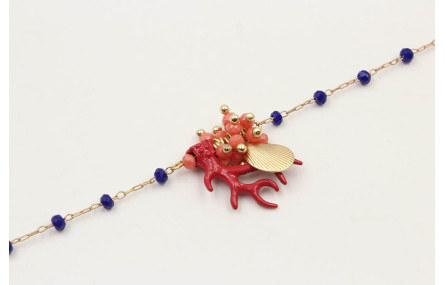 Pulsera cadena facetadas azulonas con burruño face