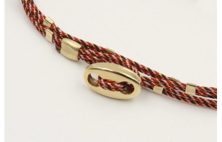 Pulseras micro driza colores granate y oro con tub