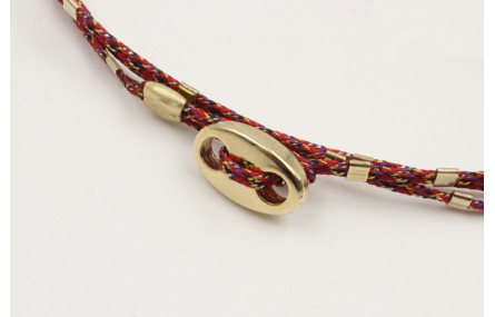 Pulseras micro driza colores rojo vivo y oro con t