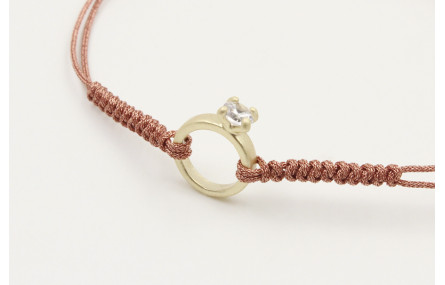 Pulsera nudo serpiente en color oro rosa con anill