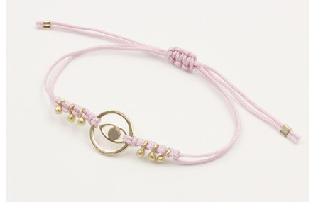 Pulsera hilo macrame lila con ojo de acero inoxida