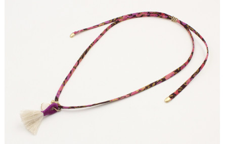 Collar lazo liberty morado,marróm,salmón con colga