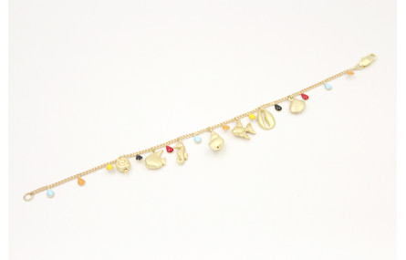 Pulsera cadena lagrimas esmaltadas colorines con c