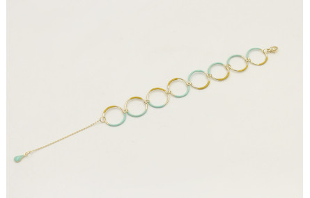 Pulsera de acero inoxidable con arandelas esmaltad