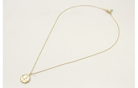 Solitario de acero inoxidable con cadena de eslabó