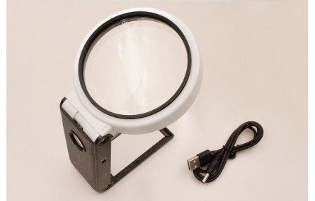 Lupa de Mesa con brazo rotatorio y Luz LED